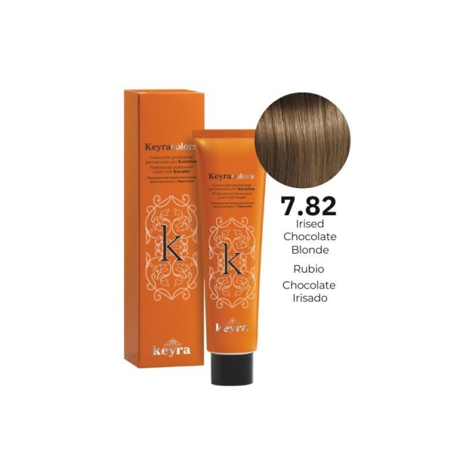 Tintes de Pelo Keyra Tubo 100ML Rubio Chocolate Irisado Nº 7.82