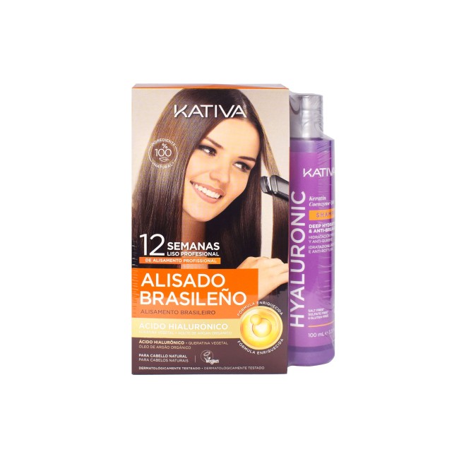 KATIVA KIT ALISADO HYALURONIC + CHAMPU Q10
