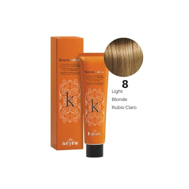 Tintes de Pelo Keyra Tubo100ML Rubio Claro  Nº 8